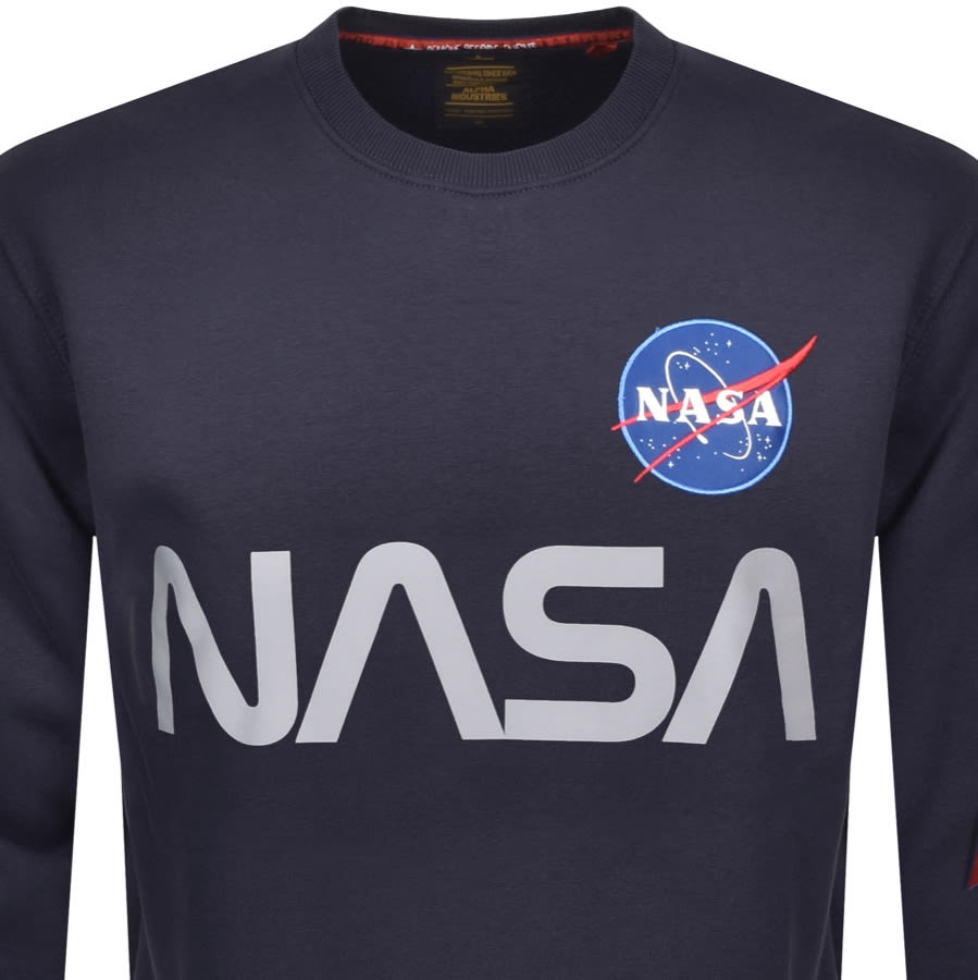 Alternative Image for ProductAlpha Industries Nasa Reflective Sweatshirt Navy2